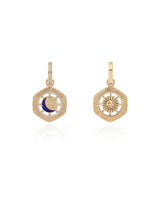 Moonlit 14k Gold Diamond Medallion