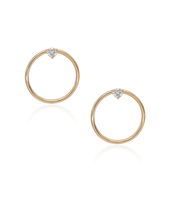 Lena 14k Gold Diamond Hoops