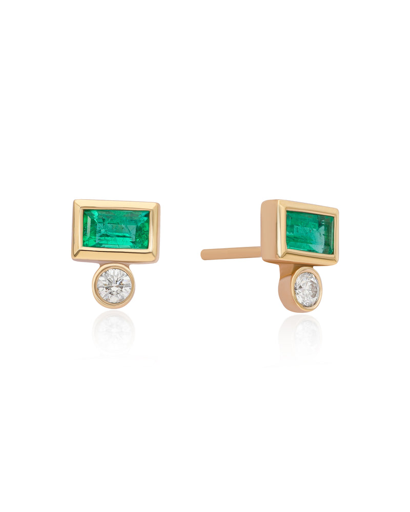 Raina Emerald 14k Gold Earrings