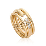 Ethereal Rue Diamond 14k Gold  Chunky Ring