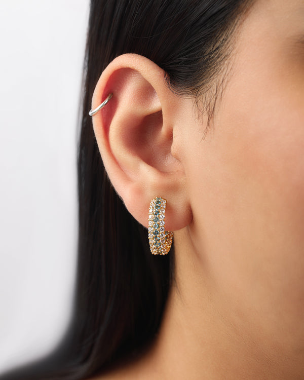 Timeless Sparkle Vermeil Hoops - London Blue Topaz