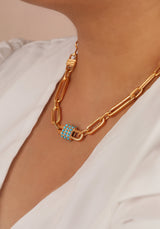 Naia Turquoise Stone Vermeil Link Necklace