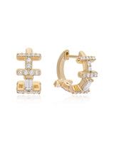 Ethereal Saga 14k Gold Diamond Huggies