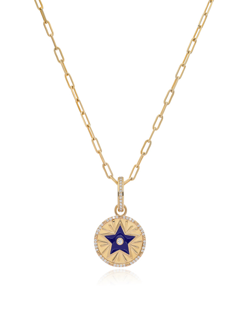 Stella 14k Gold Diamond Medallion