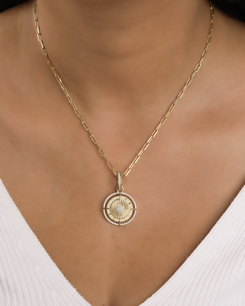 Venus 14K Gold Diamond Medallion