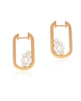 Chloe Link Vermeil Hoops - Pearl