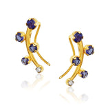 Sapphire 14k Gold Ear Crawlers