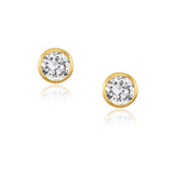 Éclat Bezel Set Zirconia Vermeil Studs