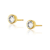 Éclat Bezel Set Zirconia Vermeil Studs