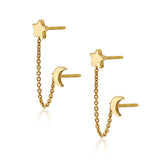 Celestial 14k Gold Multi Piercing Earrings