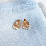 Sunshine Pearl Fringe 14k Gold Earrings