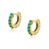 Emerald 14k Gold Huggies