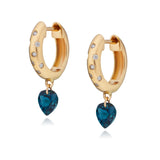 Rangoli Sapphire Drop 14k Gold Hoops