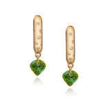 Rangoli Green Tourmaline Drop 14k Hoops