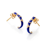 Celeste 14k Gold Enamel Hoops