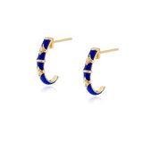 Celeste 14k Gold Enamel Hoops