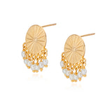 Sunshine Pearl Fringe 14k Gold Earrings