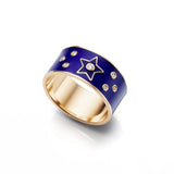 Midnight 14k Gold Blue Enamel Ring