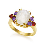 Moonstone Bouquet 14k Gold Ring