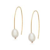 Pearl Drop Vermeil Hoops