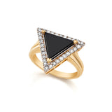 Alta 14k Gold Onyx Ring with Diamonds