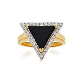 Alta 14k Gold Onyx Ring with Diamonds