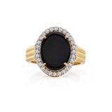 Alys 14k Gold Onyx Ring with Diamonds