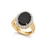 Alys 14k Gold Onyx Ring with Diamonds