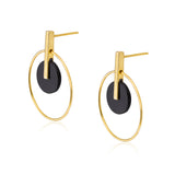 Annika Onyx 14k Gold Hoops