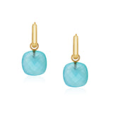 Aqua Blue Chalcedony Vermeil Drop Earrings