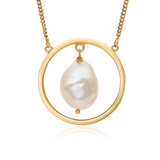 Aura Organic Pearl 14k Gold Necklace