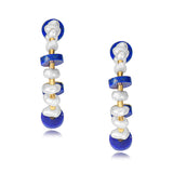 Ila Pearl and Lapis Vermeil Hoops