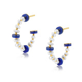 Ila Pearl and Lapis Vermeil Hoops