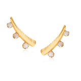 Enya Moonstone 14k Gold Climbers