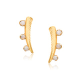 Enya Moonstone 14k Gold Climbers