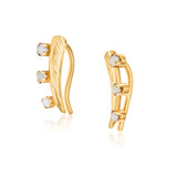 Enya Moonstone 14k Gold Climbers