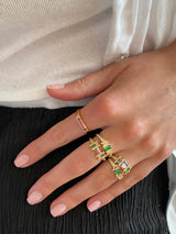 Ethereal Glow Emerald Baguette 14k Gold Ring