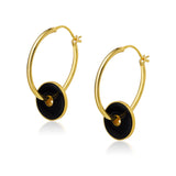 Grace Onyx 14k Gold Hoops