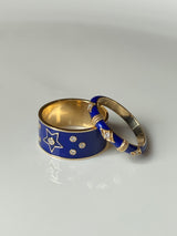 Midnight 14k Gold Blue Enamel Ring