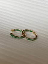 Kelly Emerald 14k Gold Hoops