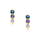 Iris Sapphire 14k Gold Bar Earrings