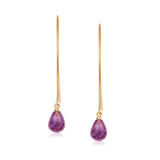 Jewel Drop Vermeil Hoops - Amethyst