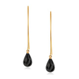 Jewel Drop Vermeil Hoops - Black Onyx