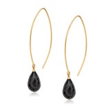 Jewel Drop Vermeil Hoops - Black Onyx