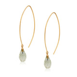 Jewel Drop Vermeil Hoops - Green Amethyst