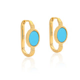 Kora Turquoise Vermeil Link Hoops