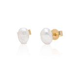 Keshi Pearl 14k Gold Studs