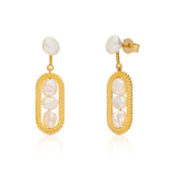 Keshi Pearl Link Vermeil Earrings