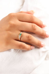 Ethereal Angel Emerald 14k Gold Ring