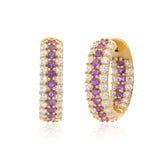 Timeless Sparkle Hoops - Amethyst